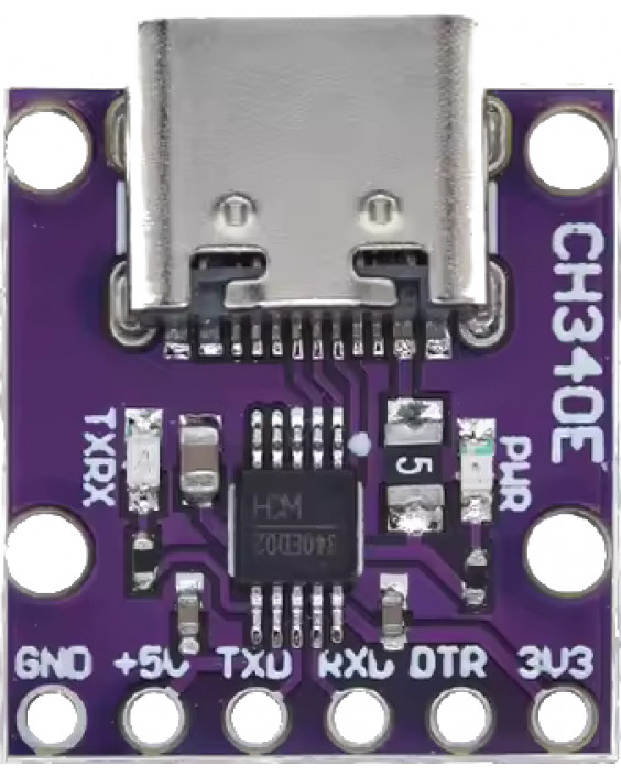 Конвертер USB Type C->UART TTL 3.3V, 5V. CH340N