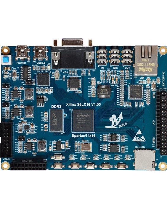 Плата FPGA Xilinx Spartan6 XC6SLX16 з 128Mb DDR3, SD Card, VGA, Ethernet, USB2.0 AD_S6_LX16