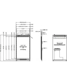Дісплей IPS LCD 3.97''  TB397-01-36-B 16bit 800x480